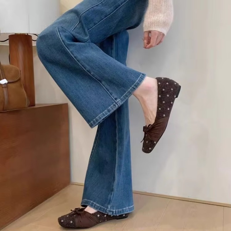Heels - Женские балетки из шерсти с узором