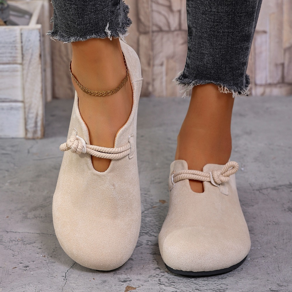 Heels - Женские плоские лоферы с круглым носком,