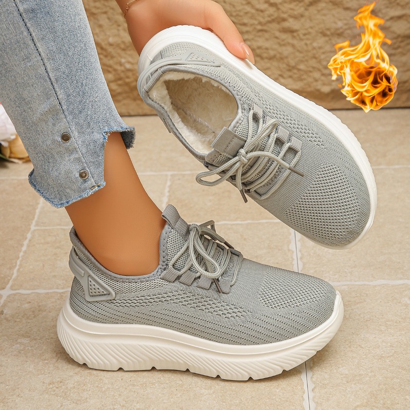 Женские кроссовки для прогулок – обзор и цена Knit Fabric Lace Up Sneakers
