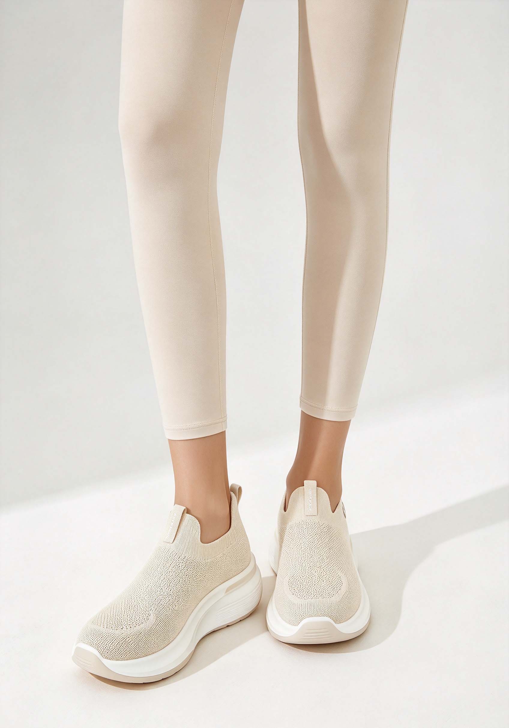 Женские вязаные туфли на платф – обзор и цена Knit Fabric Lace Up Sneakers
