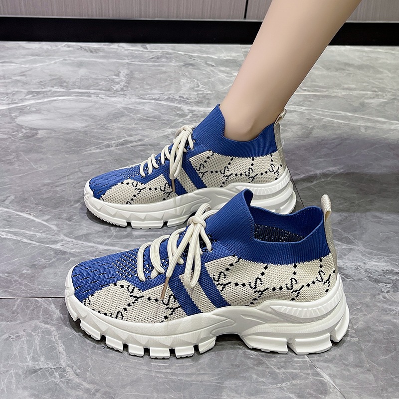 Новые женские кроссовки на мас – обзор и цена Knit Fabric Lace Up Sneakers